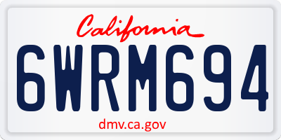 CA license plate 6WRM694