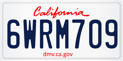 CA license plate 6WRM709