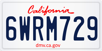 CA license plate 6WRM729