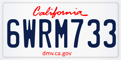 CA license plate 6WRM733