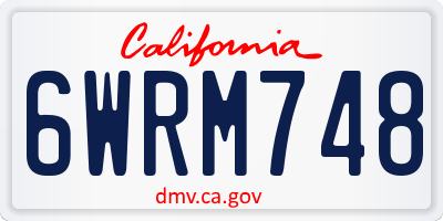 CA license plate 6WRM748