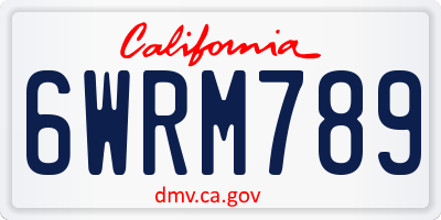 CA license plate 6WRM789