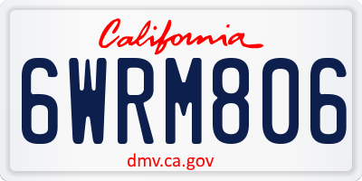 CA license plate 6WRM806