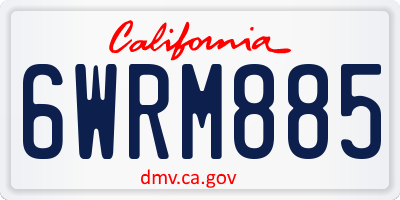 CA license plate 6WRM885
