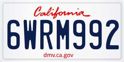 CA license plate 6WRM992
