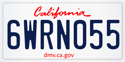 CA license plate 6WRN055