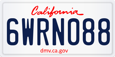 CA license plate 6WRN088