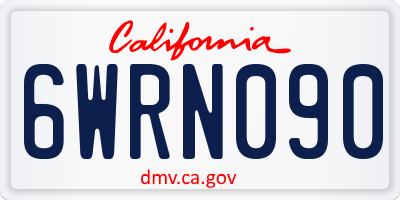 CA license plate 6WRN090