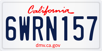 CA license plate 6WRN157