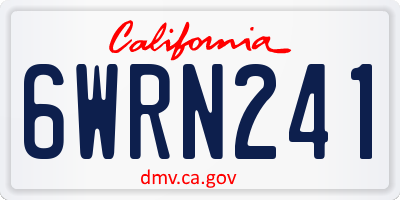 CA license plate 6WRN241