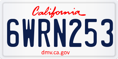 CA license plate 6WRN253
