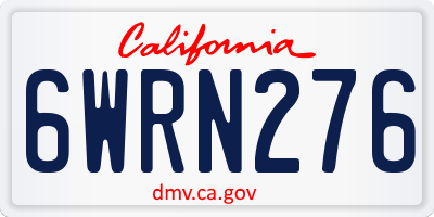 CA license plate 6WRN276