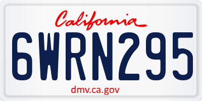 CA license plate 6WRN295