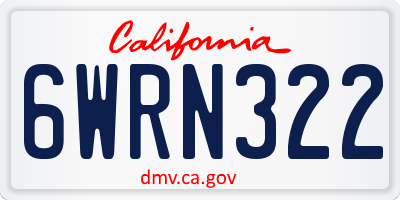 CA license plate 6WRN322