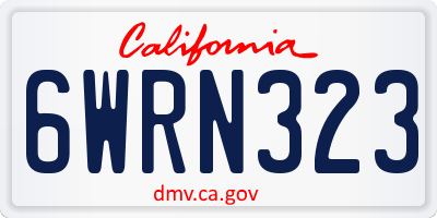CA license plate 6WRN323