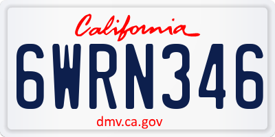 CA license plate 6WRN346