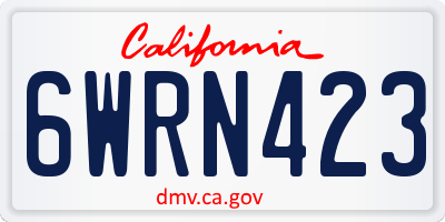 CA license plate 6WRN423