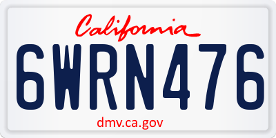 CA license plate 6WRN476