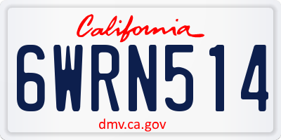 CA license plate 6WRN514