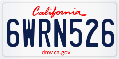 CA license plate 6WRN526