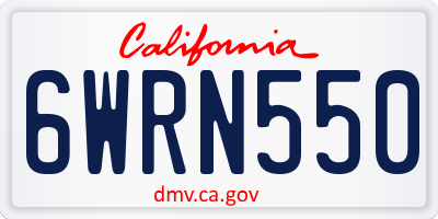 CA license plate 6WRN550