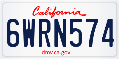 CA license plate 6WRN574