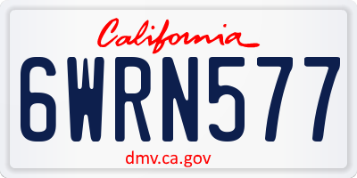 CA license plate 6WRN577
