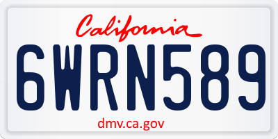 CA license plate 6WRN589