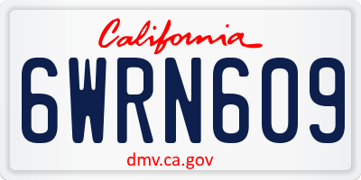 CA license plate 6WRN609