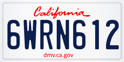 CA license plate 6WRN612