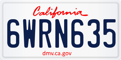 CA license plate 6WRN635