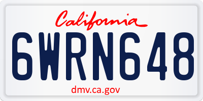 CA license plate 6WRN648