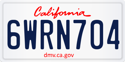 CA license plate 6WRN704