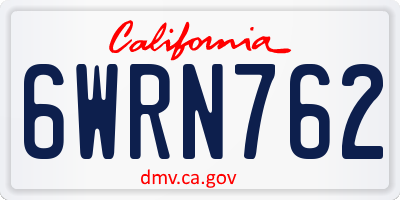 CA license plate 6WRN762