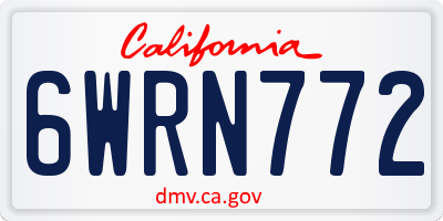 CA license plate 6WRN772