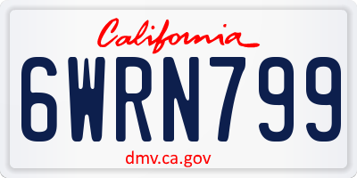 CA license plate 6WRN799