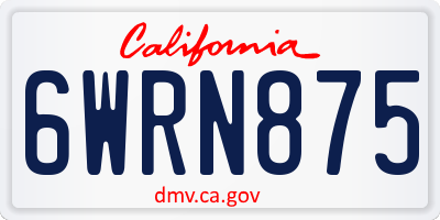CA license plate 6WRN875