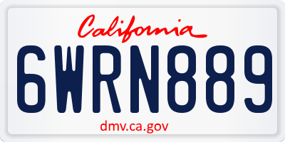 CA license plate 6WRN889