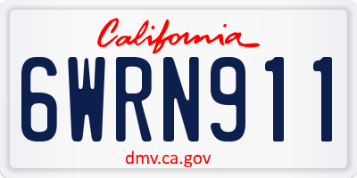 CA license plate 6WRN911