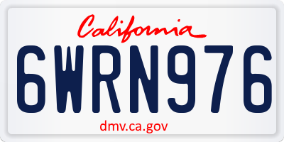 CA license plate 6WRN976