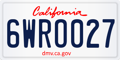 CA license plate 6WRO027