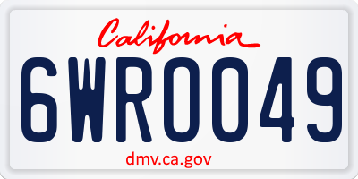 CA license plate 6WRO049