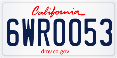 CA license plate 6WRO053