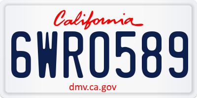 CA license plate 6WRO589