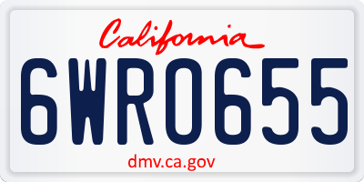 CA license plate 6WRO655