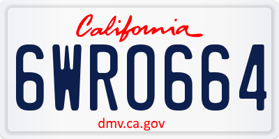 CA license plate 6WRO664