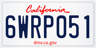 CA license plate 6WRP051