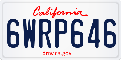 CA license plate 6WRP646