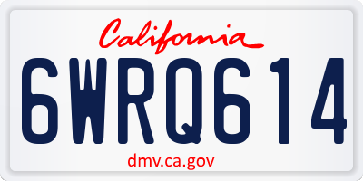 CA license plate 6WRQ614