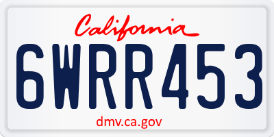 CA license plate 6WRR453